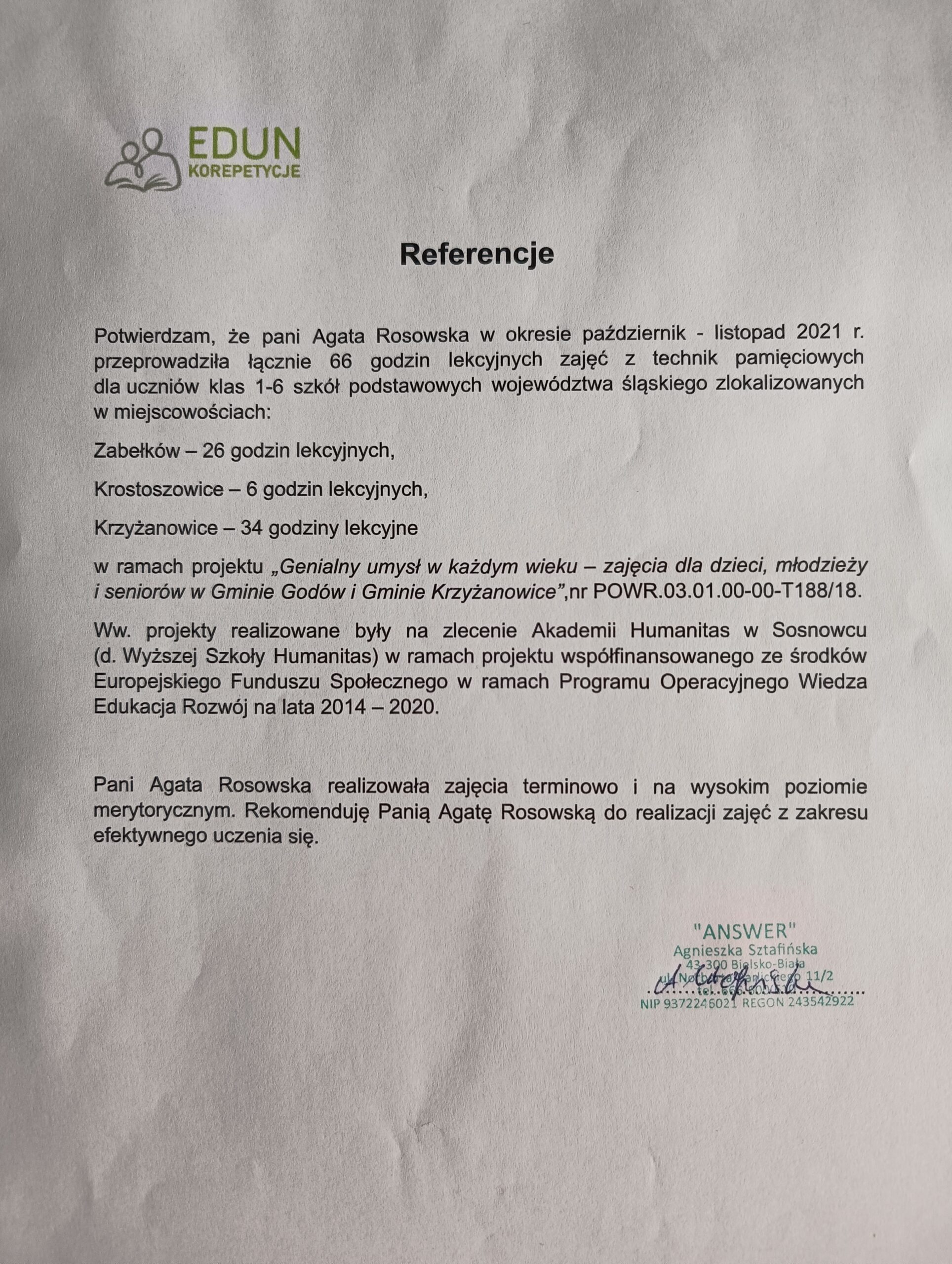 Gimnastyka umysłu Agata Rosowska opinie klientów
